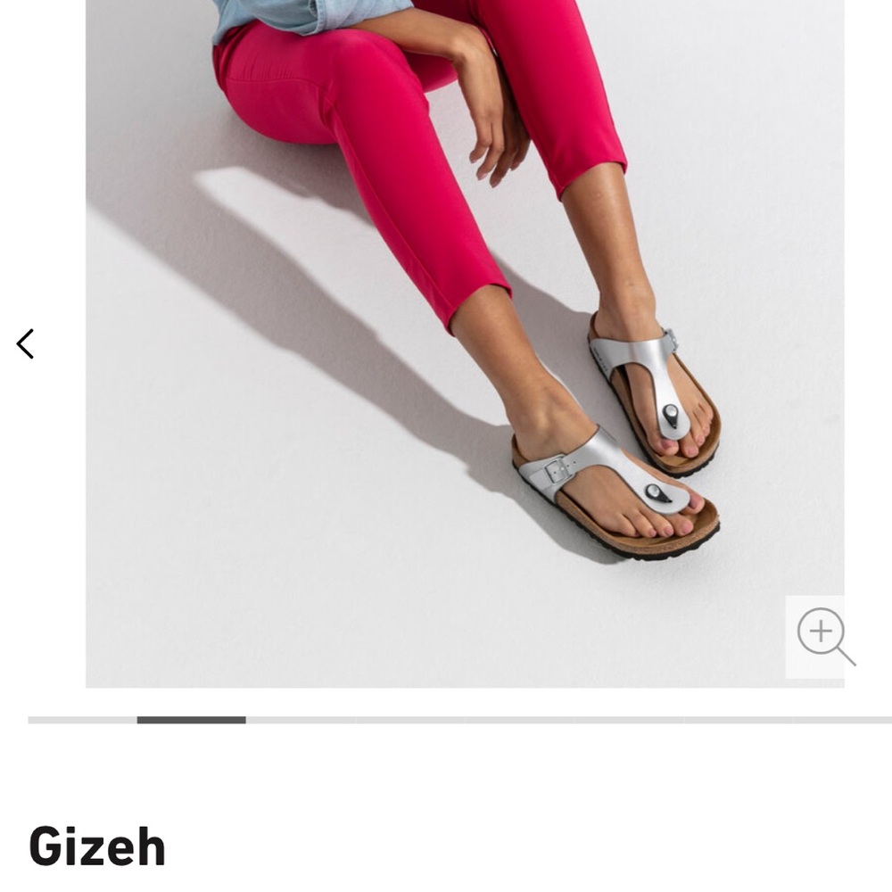 Silver Gizeh Birkenstock sandals! Size 41